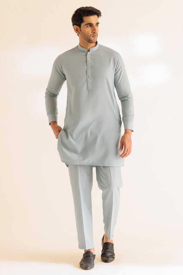 V-GREY-BLENDED-KURTA PAJAMA TROUSER - (KSS24-039)