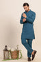 OX-BLUE-BLENDED-KURTA TROUSER - (KSS24-042)