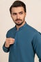 OX-BLUE-BLENDED-KURTA TROUSER - (KSS24-042)