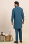 OX-BLUE-BLENDED-KURTA TROUSER - (KSS24-042)