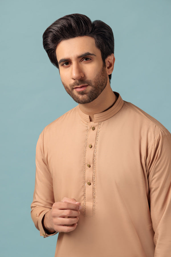 CHAI TEA-BLENDED-KURTA PAJAMA TROUSER - (KSW23-012)