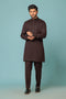 D-BROWN-BLENDED-KURTA SHALWAR - (KSW23-018)