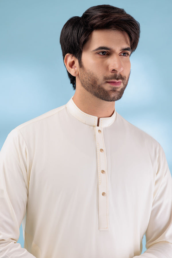 CREAM-BLENDED-KURTA SHALWAR - (KSW23-019)