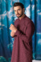 WINE-BLENDED-KURTA TROUSER - (KSW24-004)