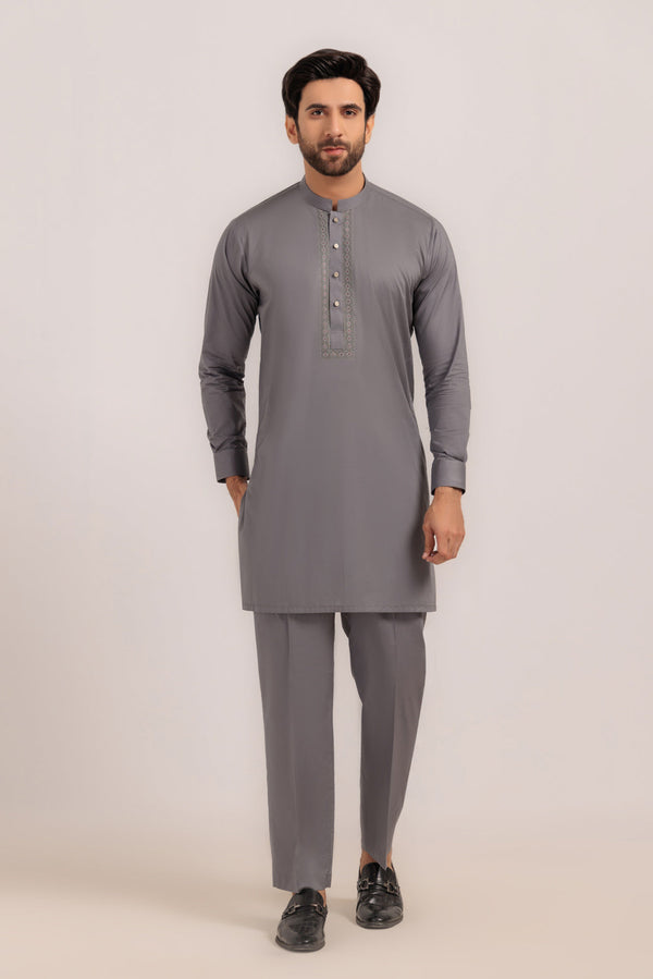 CEMENT-COTTON-KURTA TROUSER - (KSW24-013)