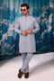 D-BLUE-YARN DYED-KURTA TROUSER - (KSW24-016)