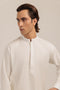 WHITE-BLENDED-KURTA TROUSER - (KSW24-022)