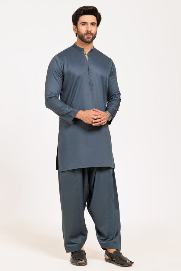 S-GREEN-BLENDED-KURTA TROUSER - (KSW24-029)