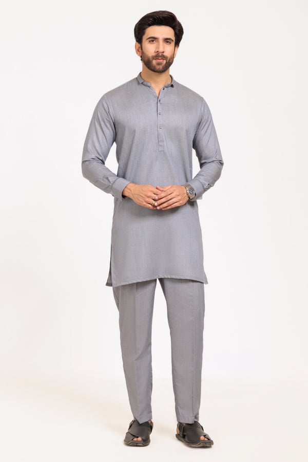 L-GREY-BLENDED-KURTA TROUSER - (KSW24-031)