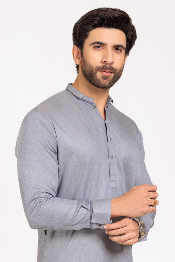 L-GREY-BLENDED-KURTA TROUSER - (KSW24-031)