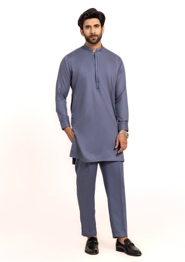 M-GREY-BLENDED-KURTA TROUSER - (KSW24-033)