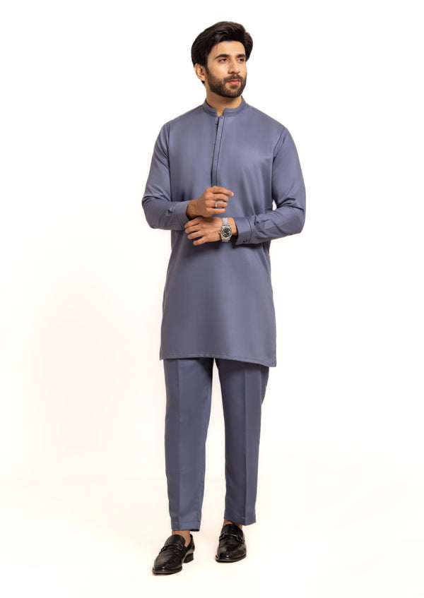 M-GREY-BLENDED-KURTA TROUSER - (KSW24-033)