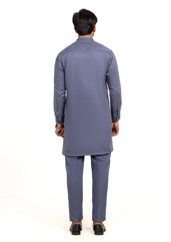 M-GREY-BLENDED-KURTA TROUSER - (KSW24-033)