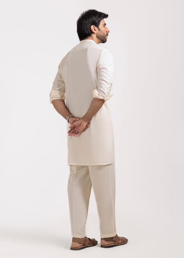 Cream-Blended-Kurta Trouser - (M25KPS2022)