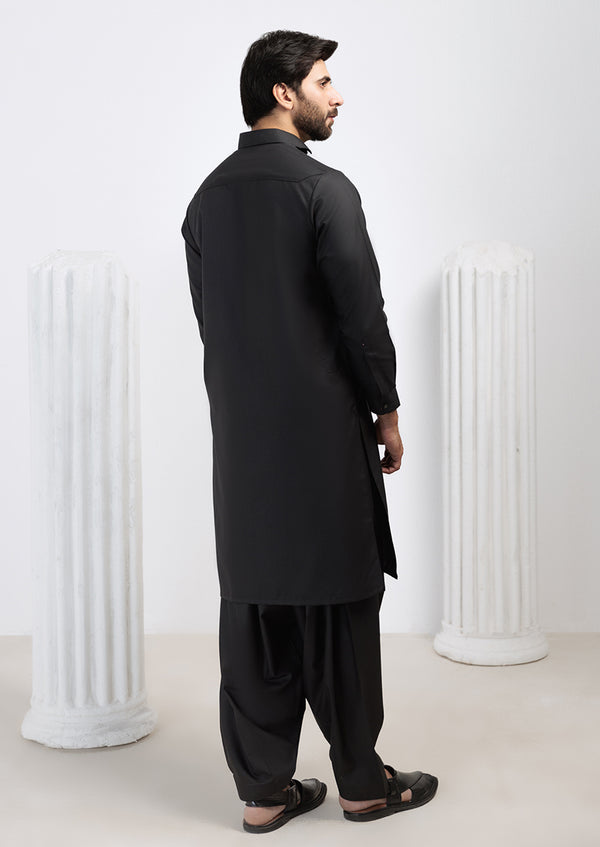 Black-Blended-Kurta Shalwar - (M25KSS1006)