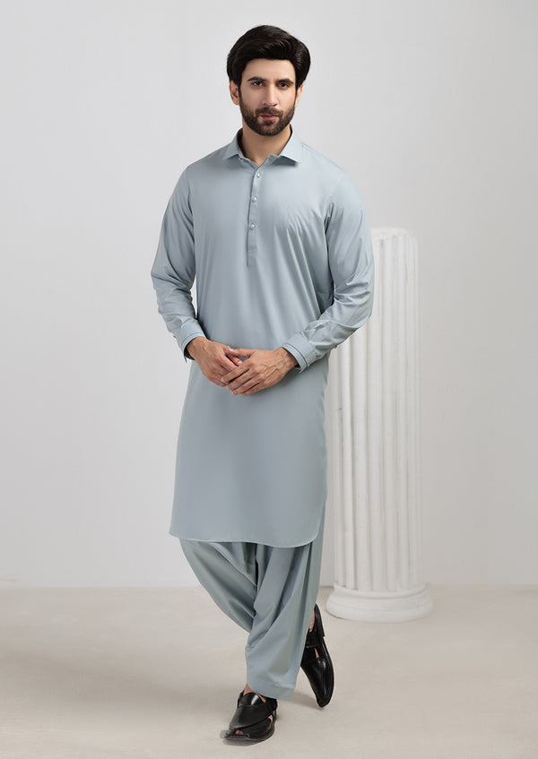 S-Green-Blended-Kurta Shalwar - (M25KSS1014)