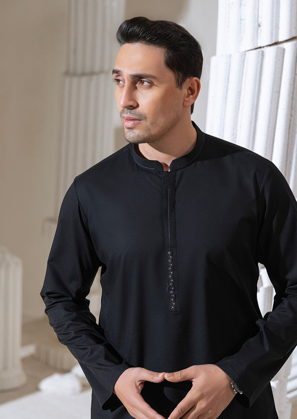 BLACK-BLENDED-KURTA - (M25KUE1038)