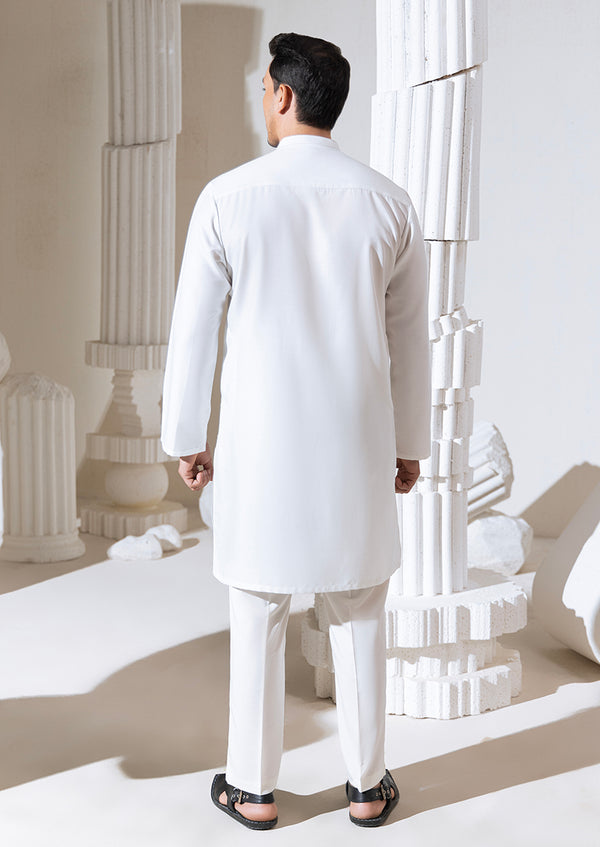 White-Blended-Kurta - (M25KUS1001)
