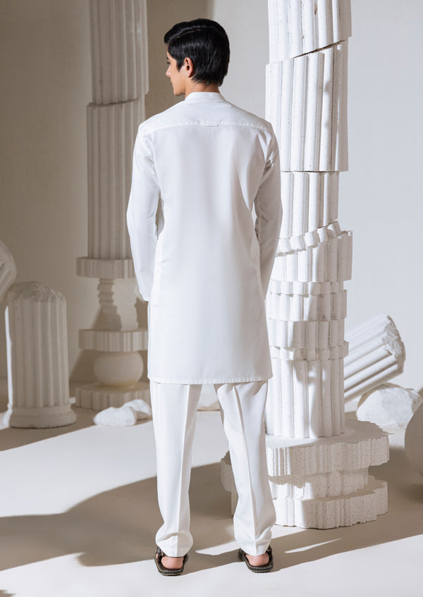 White-Blended-Kurta - (M25KUS1002)