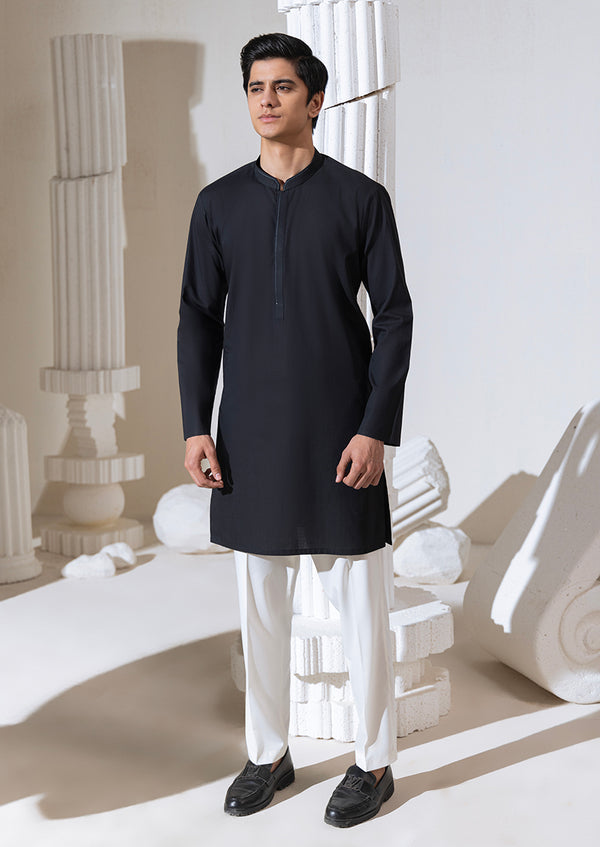 BLACK-BLENDED-KURTA - (M25KUS1005)