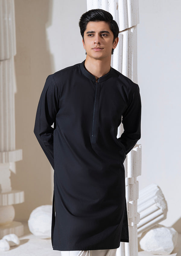 BLACK-BLENDED-KURTA - (M25KUS1005)