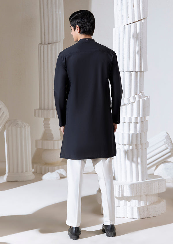BLACK-BLENDED-KURTA - (M25KUS1005)