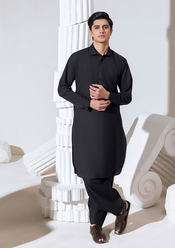 C-Black-Blended-Shalwar Suit  - (M25SSS2008)