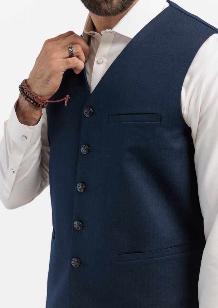 N-Blue-Blended-Waist Coat (M25WCS1002) – Bonanza Satrangi