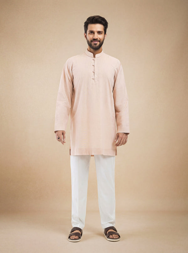 Peach-Blended-Kurta - (MP1PBW25BM1J2)