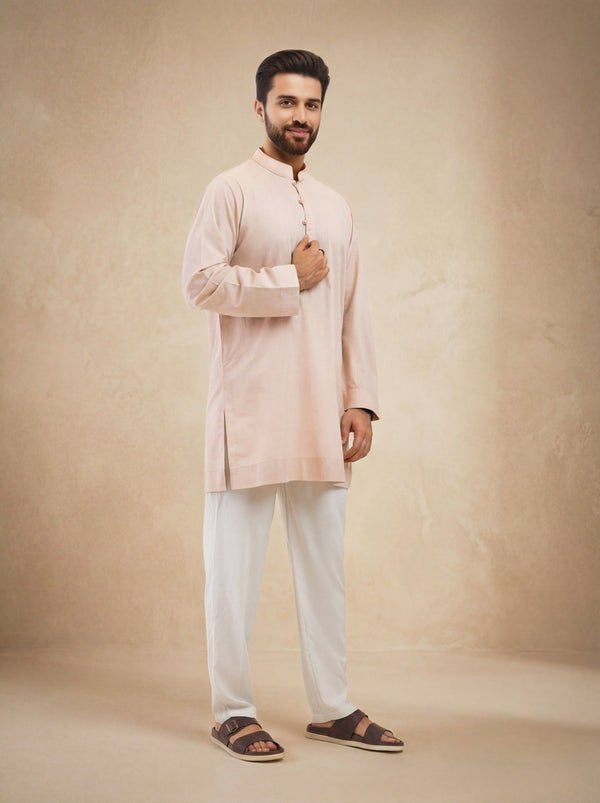 Peach-Blended-Kurta - (MP1PBW25BM1J2)