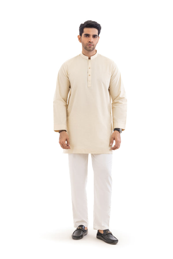 Cream-Blended-Kurta - (MP1PBW25BM1J3)