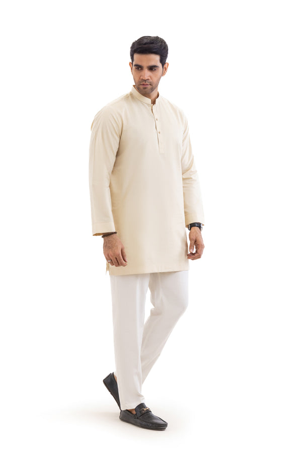 Cream-Blended-Kurta - (MP1PBW25BM1J3)