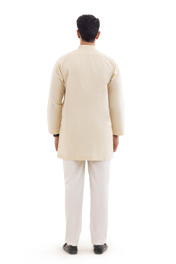 Cream-Blended-Kurta - (MP1PBW25BM1J3)