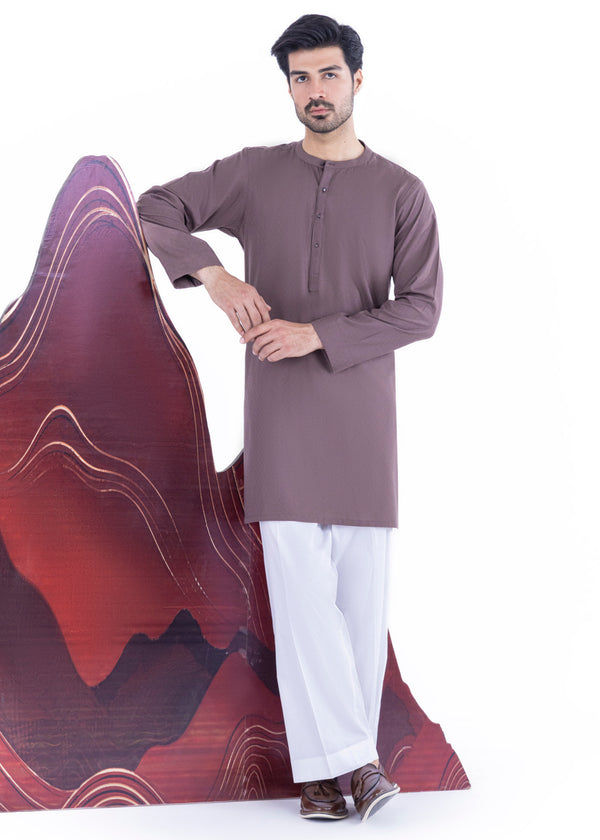 Brown-Blended-Kurta - (MP1PBW25BM9O2)