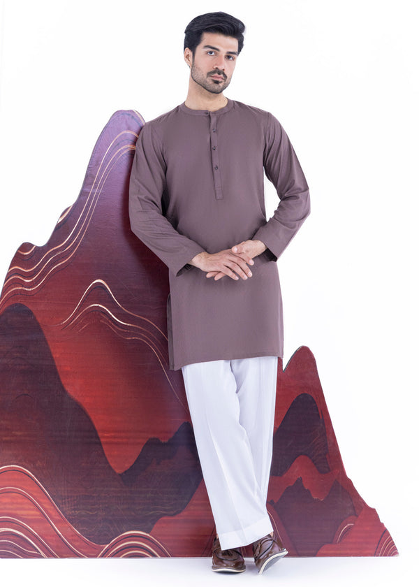 Brown-Blended-Kurta - (MP1PBW25BM9O2)