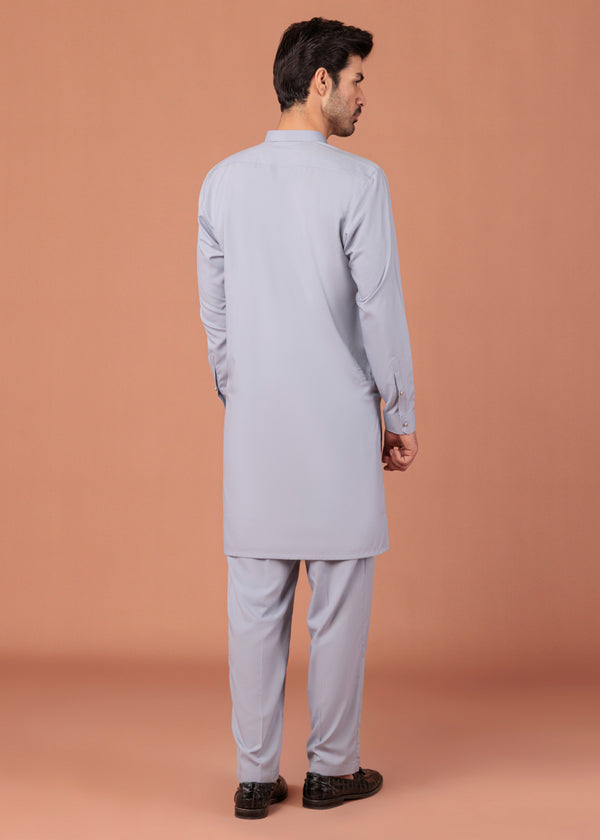 L-Blue-Blended-Kurta Trouser - (MP2PBBW25ADD14)