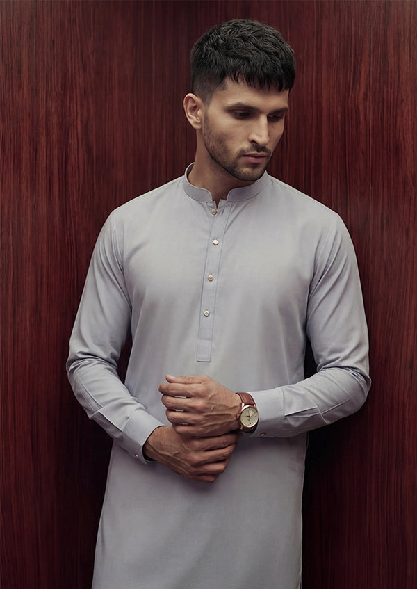 L-Blue-Blended-Kurta Trouser - (MP2PBBW25ADD14)