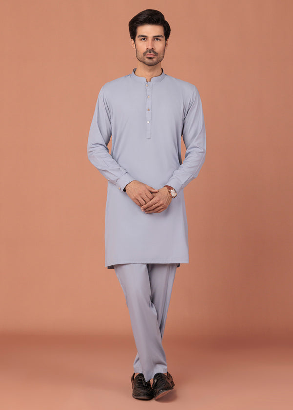 L-Blue-Blended-Kurta Trouser - (MP2PBBW25ADD14)