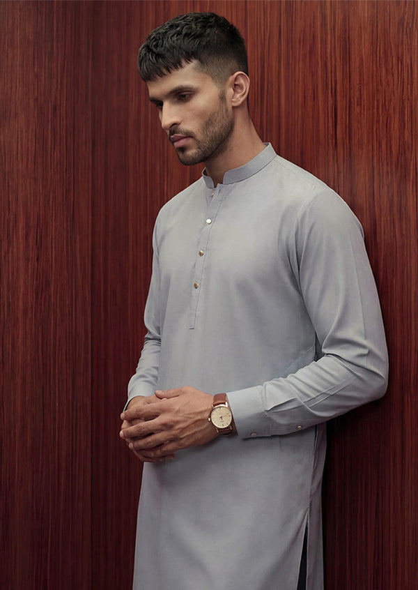 L-Blue-Blended-Kurta Trouser - (MP2PBBW25ADD14)