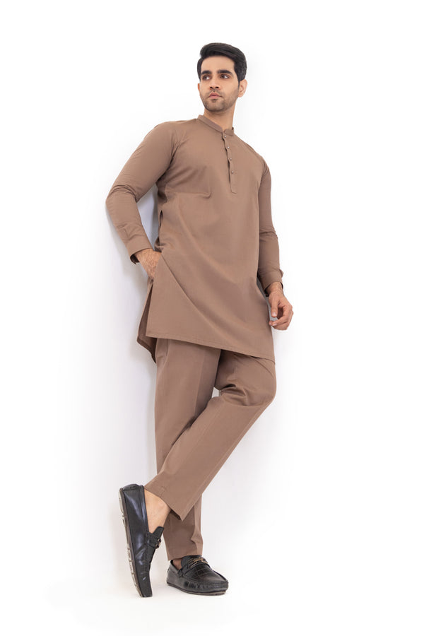 Brown-Cotton-Kurta Trouser - (MP2PBBW25ADN32)