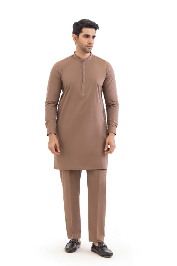 Brown-Cotton-Kurta Trouser - (MP2PBBW25ADN32)
