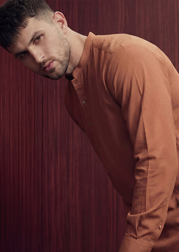 R-Brown-Blended-Kurta Trouser - (MP2PBBW25BM10N16)