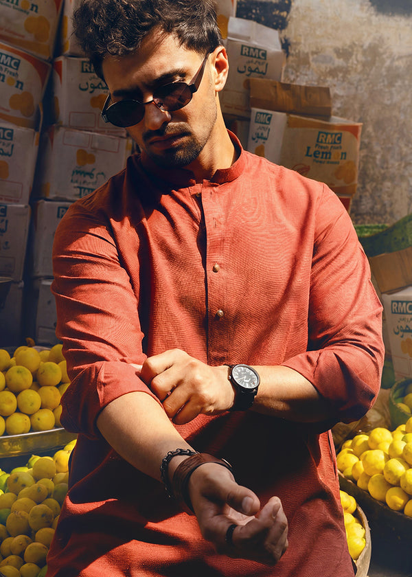 Rust-Blended-Shalwar Suit - (MP2PBBW25BM11D9)