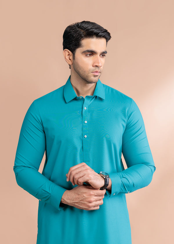 T-Green-Blended-Shalwar Suit - (MP2PSBW25ADJ6)