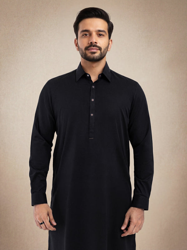 Black-Cotton-Shalwar Suit - (MP2PSBW25ADN12)