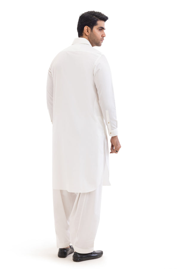 White-Cotton-Shalwar Suit - (MP2PSBW25ADN13)