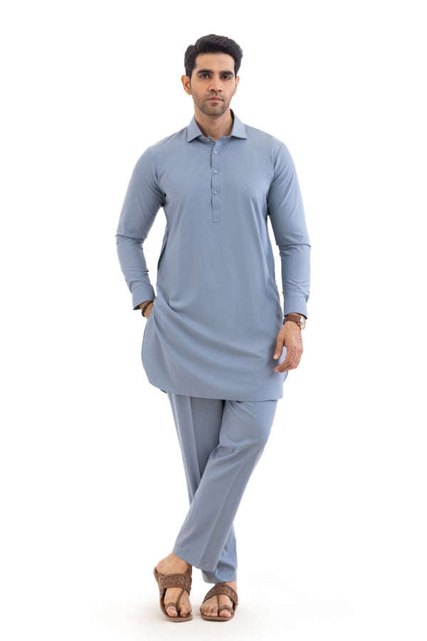 Blue-Blended-Kurta Trouser - (MP2PSBW25ADN22)