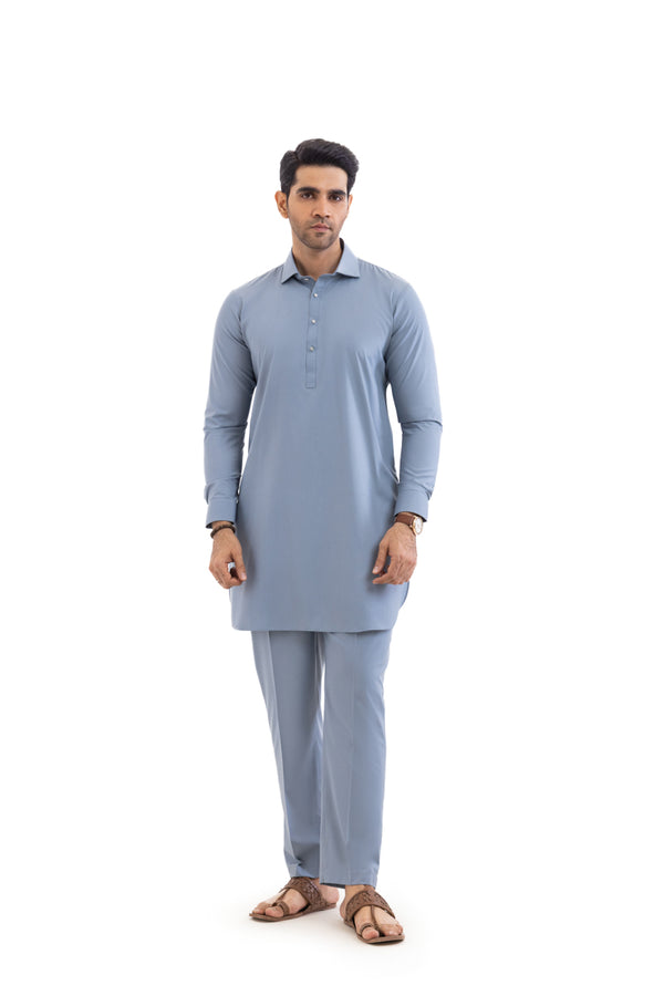 Blue-Blended-Kurta Trouser - (MP2PSBW25ADN22)