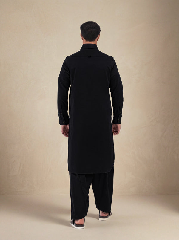 Black-Cotton-Kurta Trouser - (MP2PSBW25ADN27)
