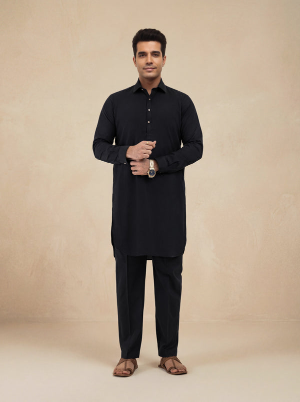 Black-Cotton-Kurta Trouser - (MP2PSBW25ADN27)